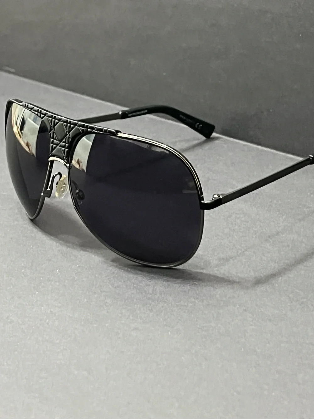 Dior Black Aviator Sunglasses with Dark Lenses